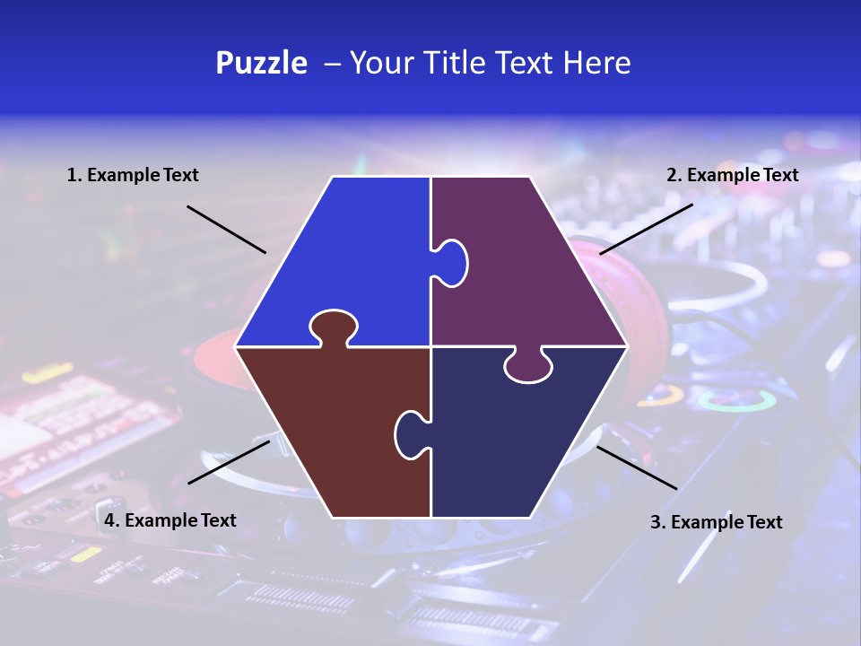 A Dj Mixer With Headphones On Top Of It PowerPoint Template