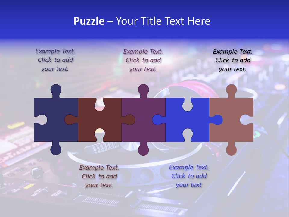 A Dj Mixer With Headphones On Top Of It PowerPoint Template