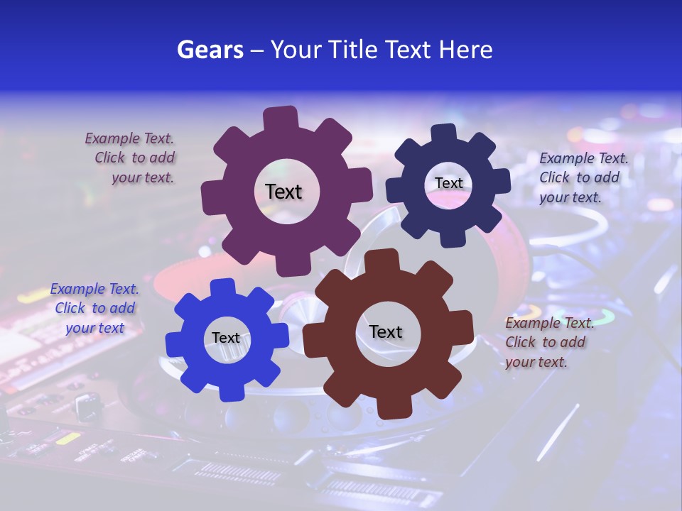 A Dj Mixer With Headphones On Top Of It PowerPoint Template