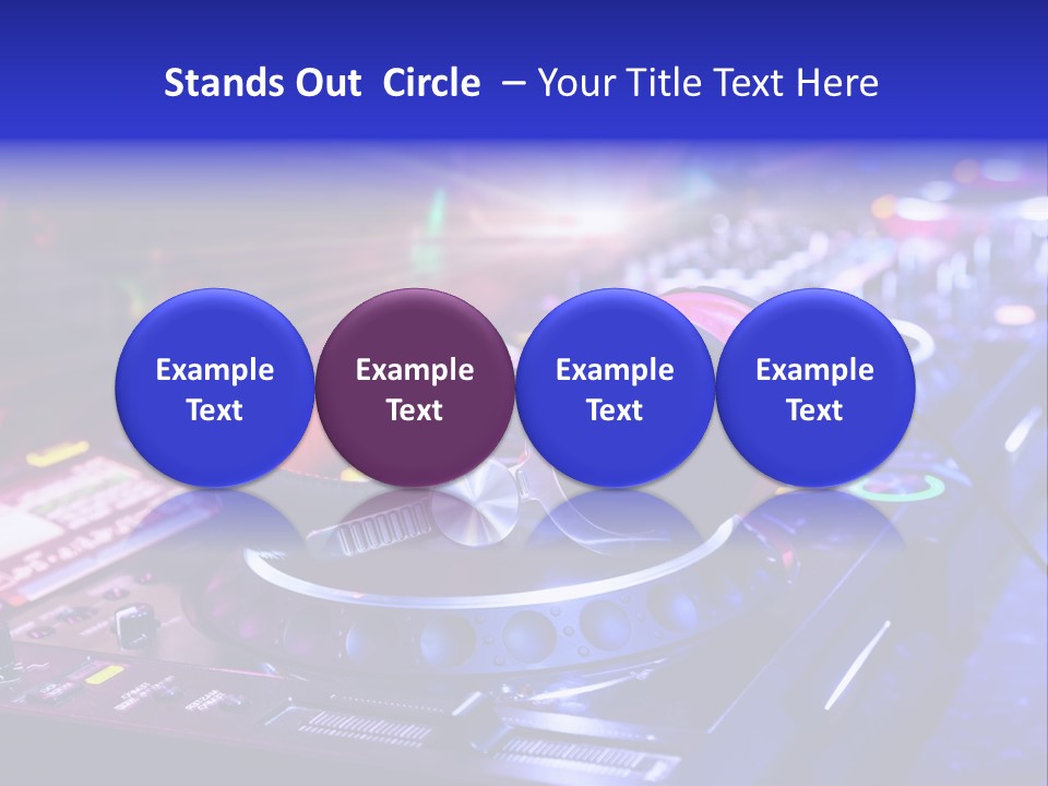A Dj Mixer With Headphones On Top Of It PowerPoint Template