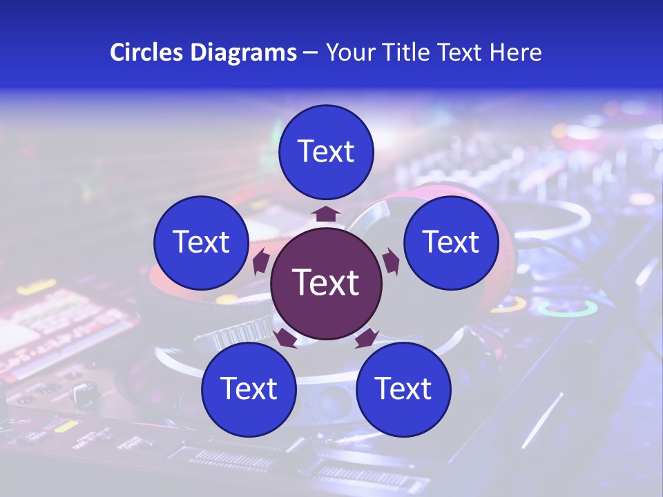 A Dj Mixer With Headphones On Top Of It PowerPoint Template