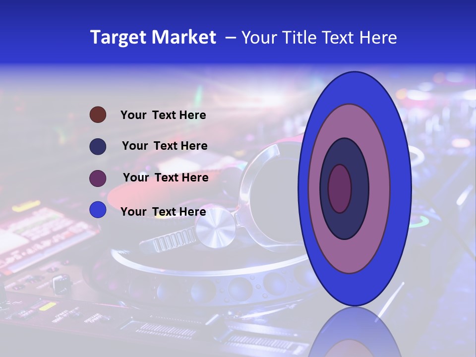 A Dj Mixer With Headphones On Top Of It PowerPoint Template