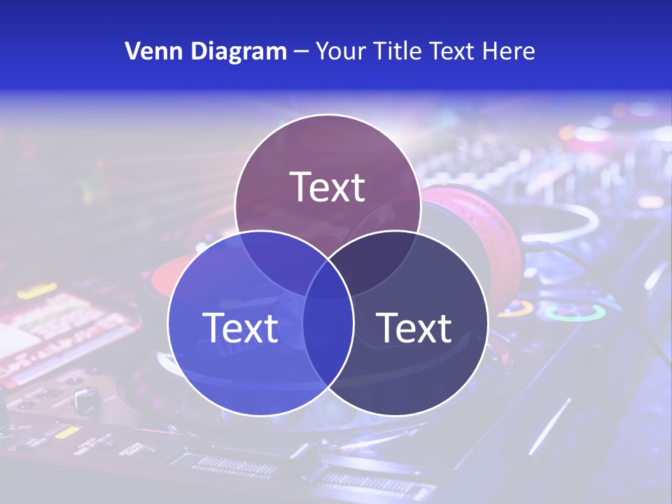 A Dj Mixer With Headphones On Top Of It PowerPoint Template