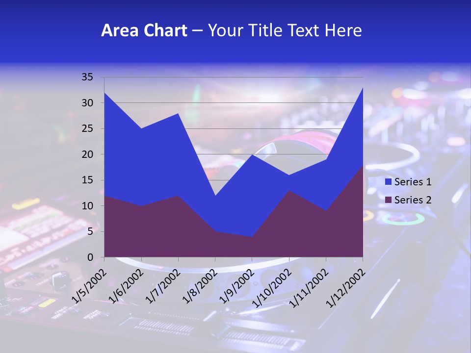 A Dj Mixer With Headphones On Top Of It PowerPoint Template