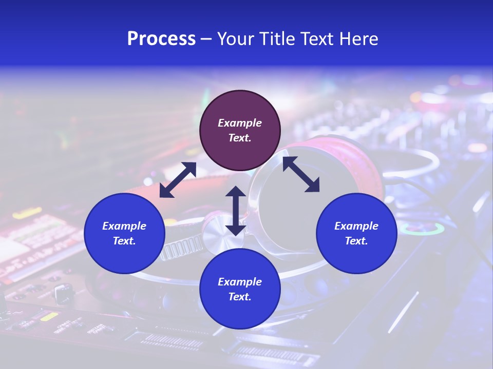 A Dj Mixer With Headphones On Top Of It PowerPoint Template