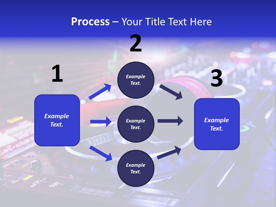 A Dj Mixer With Headphones On Top Of It PowerPoint Template