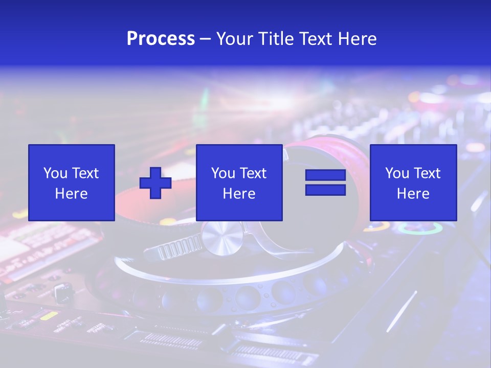 A Dj Mixer With Headphones On Top Of It PowerPoint Template