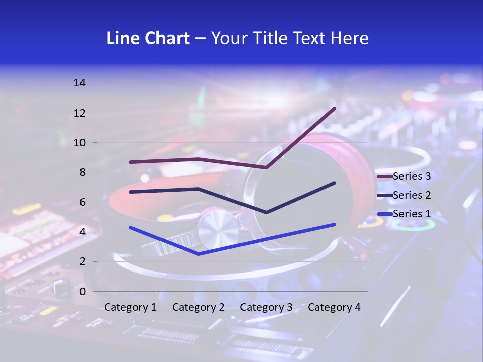 A Dj Mixer With Headphones On Top Of It PowerPoint Template