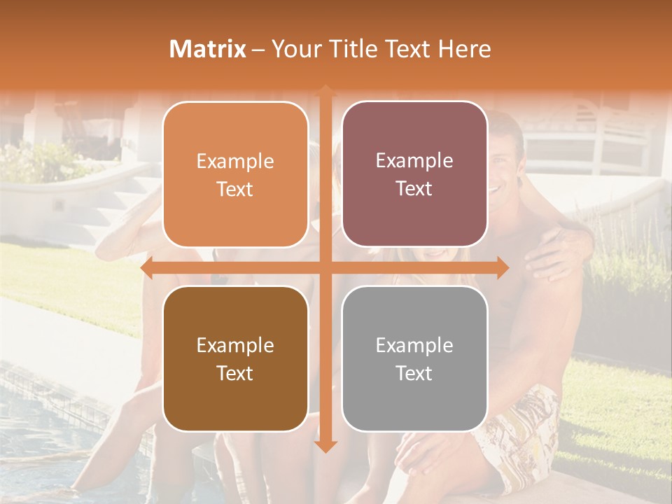 A Family Is Posing For A Picture In Front Of A House PowerPoint Template