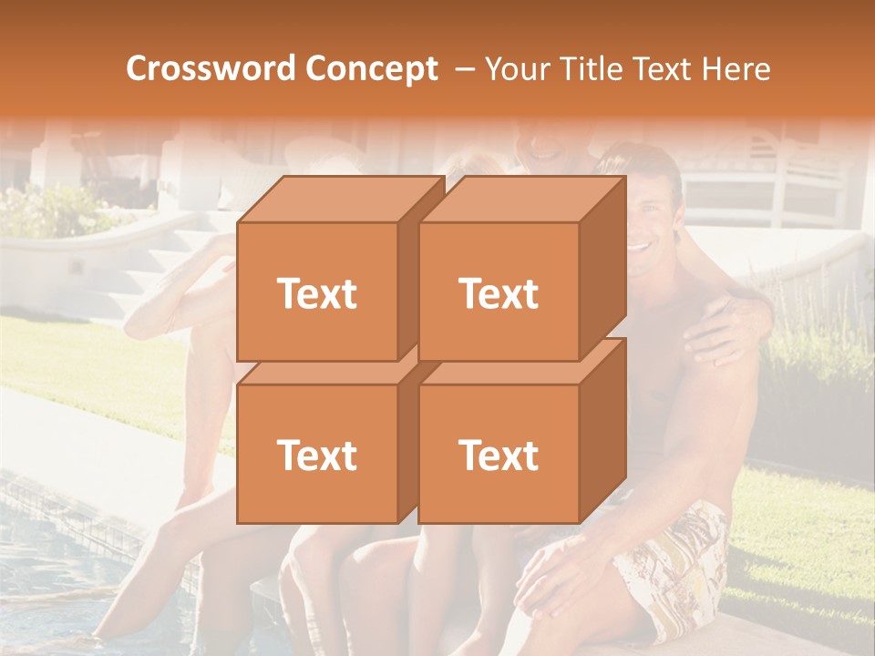 A Family Is Posing For A Picture In Front Of A House PowerPoint Template