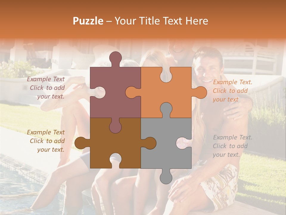 A Family Is Posing For A Picture In Front Of A House PowerPoint Template