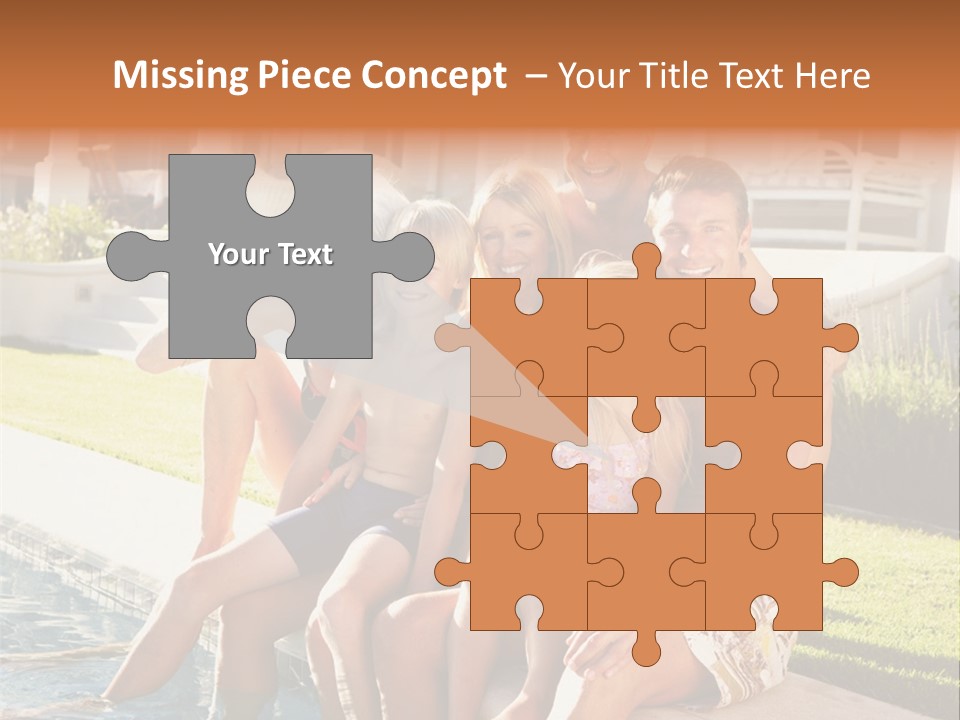 A Family Is Posing For A Picture In Front Of A House PowerPoint Template