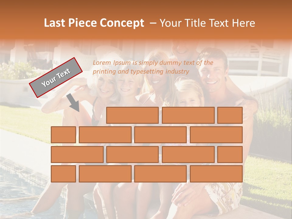 A Family Is Posing For A Picture In Front Of A House PowerPoint Template