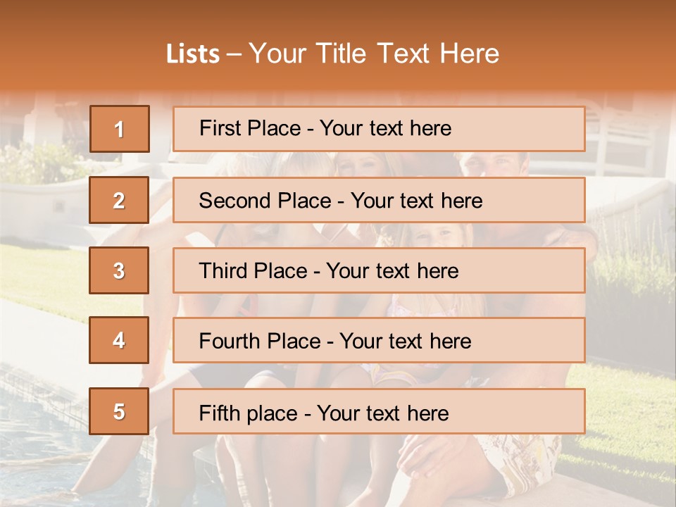 A Family Is Posing For A Picture In Front Of A House PowerPoint Template