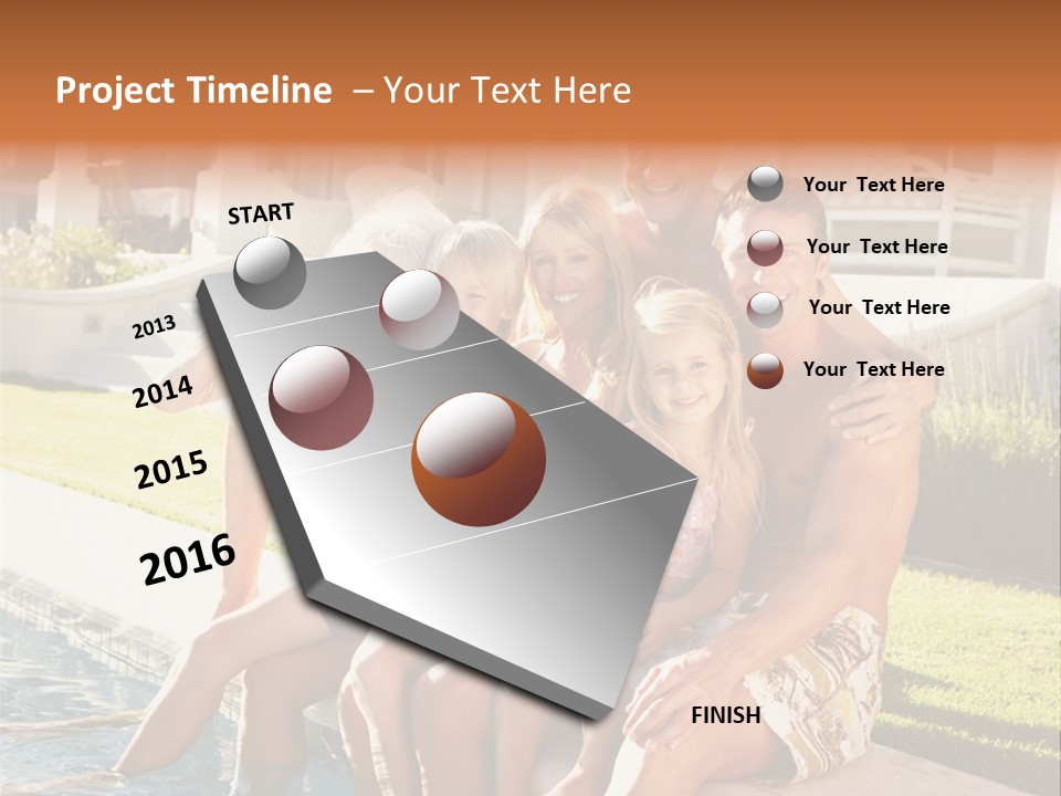 A Family Is Posing For A Picture In Front Of A House PowerPoint Template