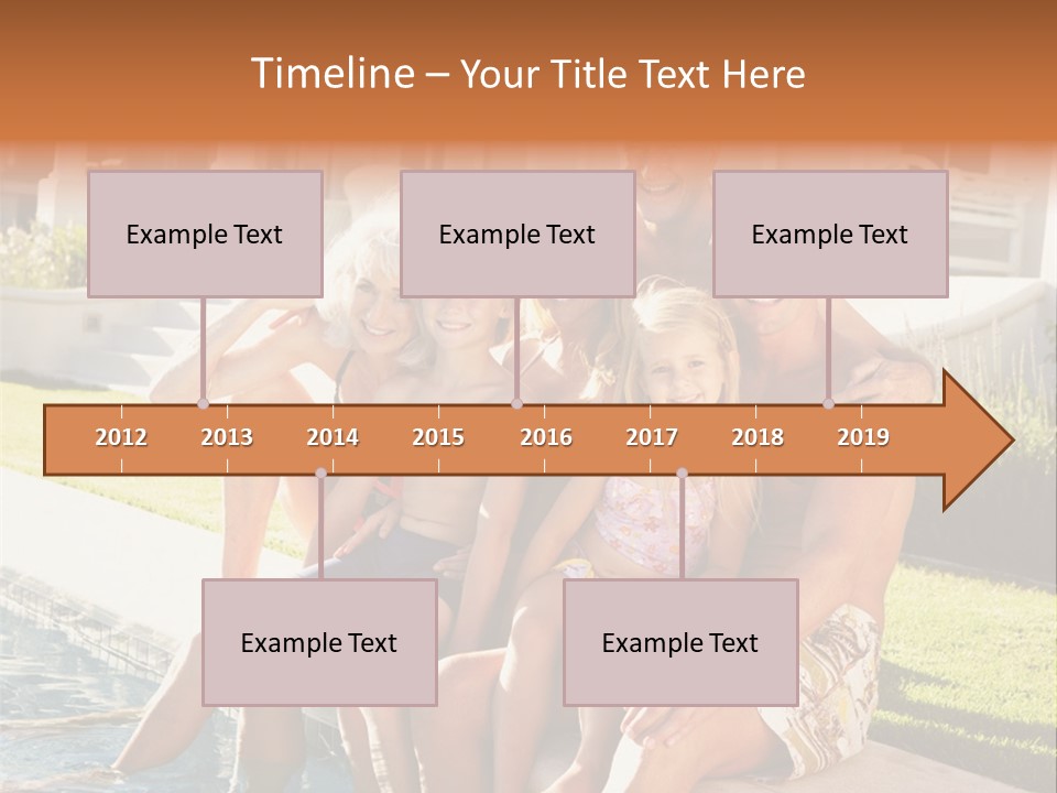 A Family Is Posing For A Picture In Front Of A House PowerPoint Template