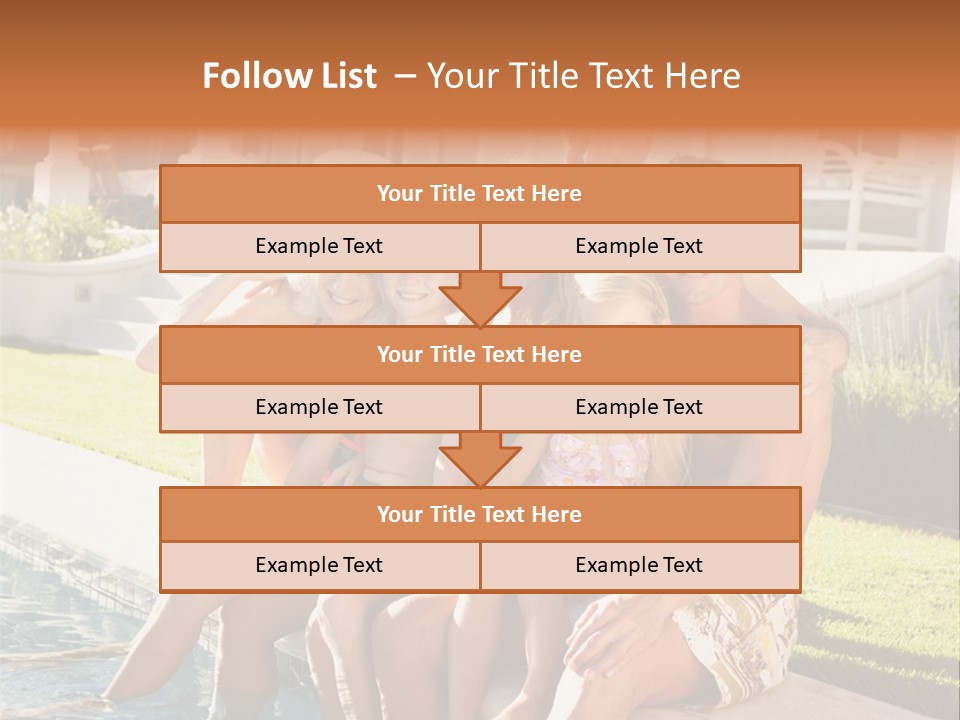 A Family Is Posing For A Picture In Front Of A House PowerPoint Template