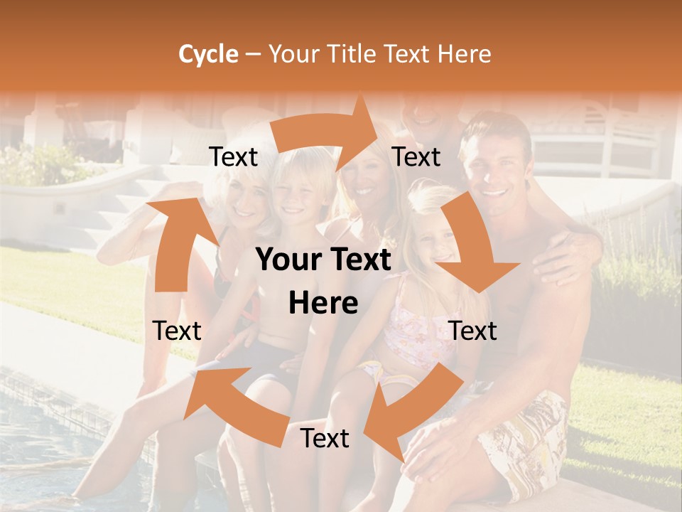 A Family Is Posing For A Picture In Front Of A House PowerPoint Template