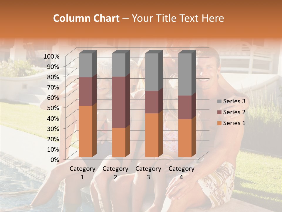 A Family Is Posing For A Picture In Front Of A House PowerPoint Template