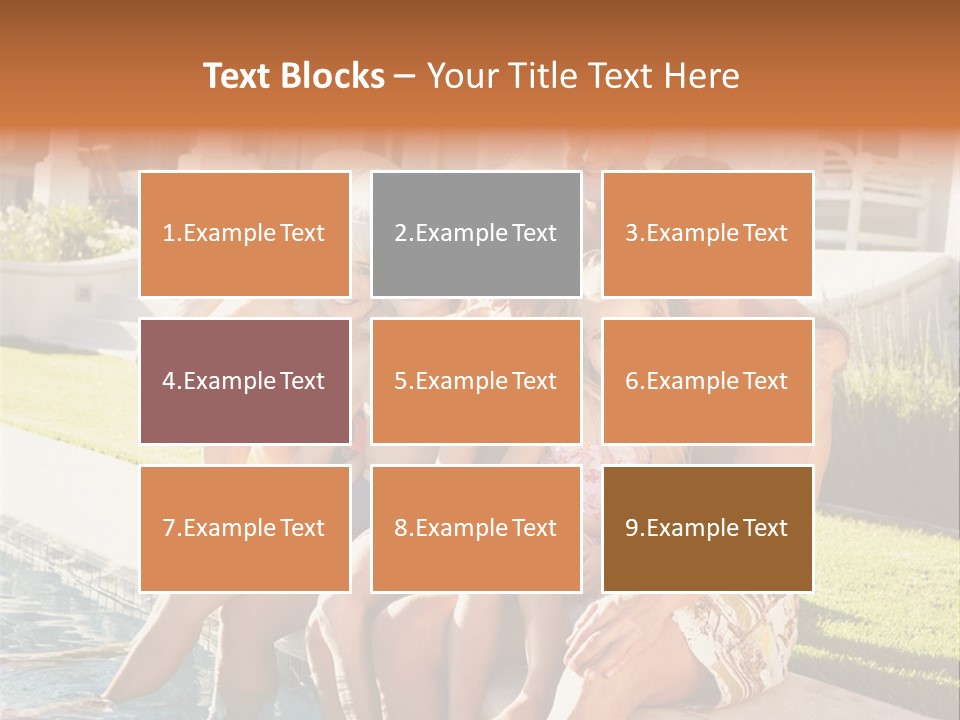 A Family Is Posing For A Picture In Front Of A House PowerPoint Template