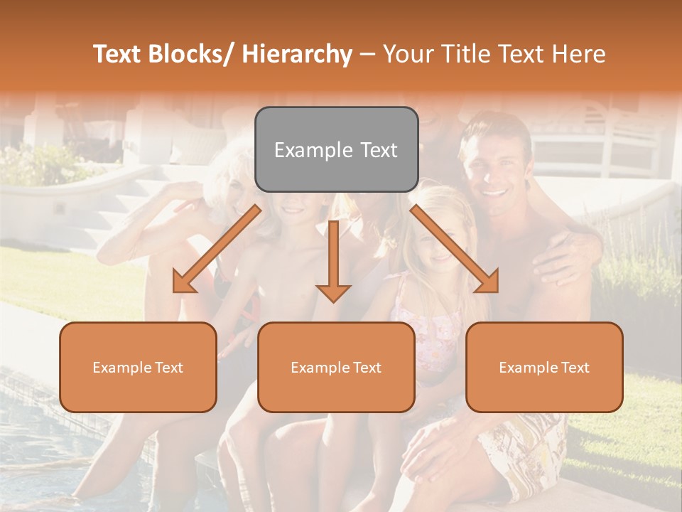 A Family Is Posing For A Picture In Front Of A House PowerPoint Template