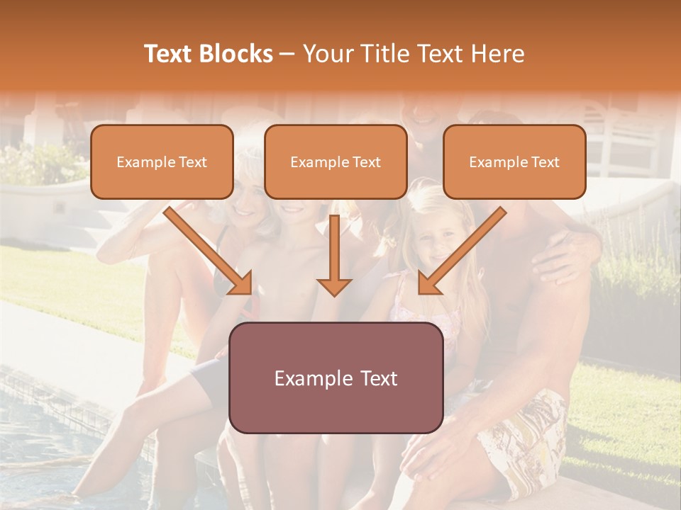 A Family Is Posing For A Picture In Front Of A House PowerPoint Template