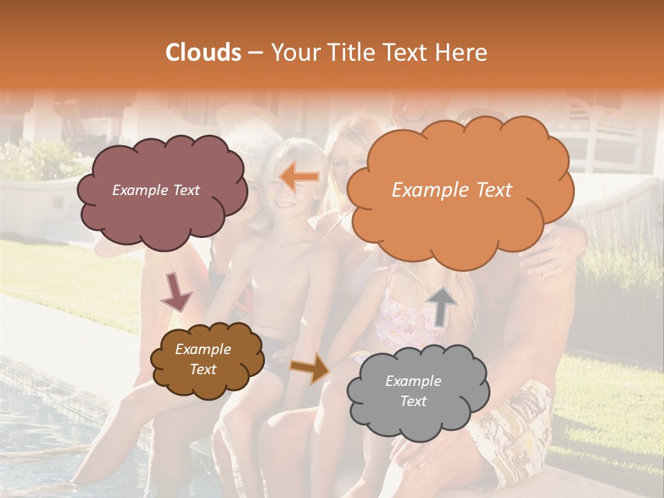 A Family Is Posing For A Picture In Front Of A House PowerPoint Template