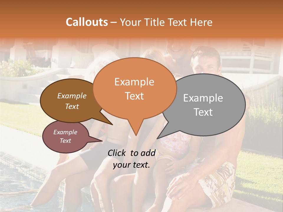 A Family Is Posing For A Picture In Front Of A House PowerPoint Template