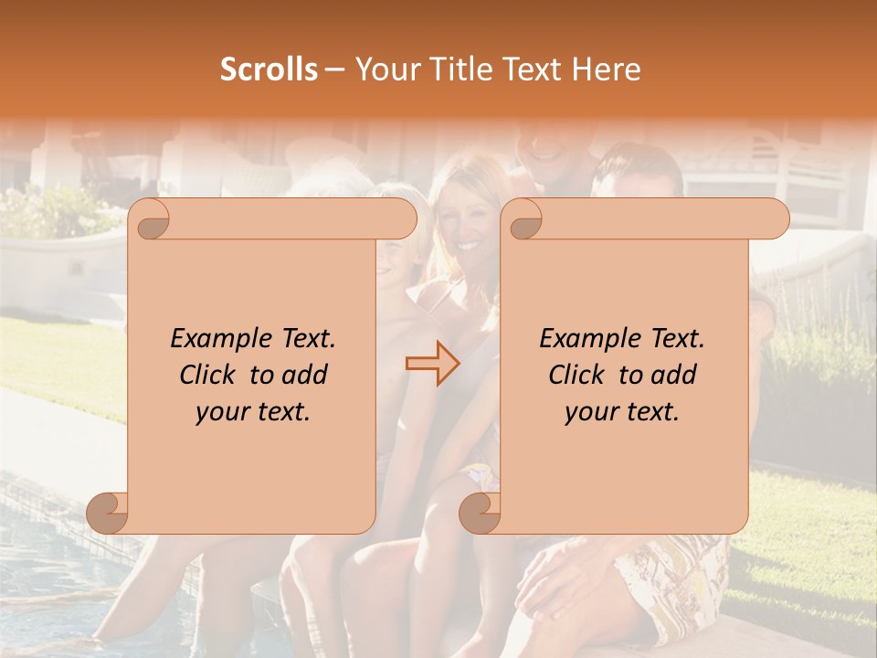 A Family Is Posing For A Picture In Front Of A House PowerPoint Template