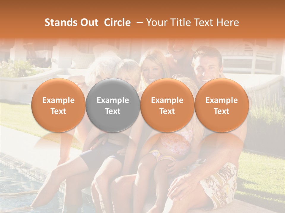 A Family Is Posing For A Picture In Front Of A House PowerPoint Template