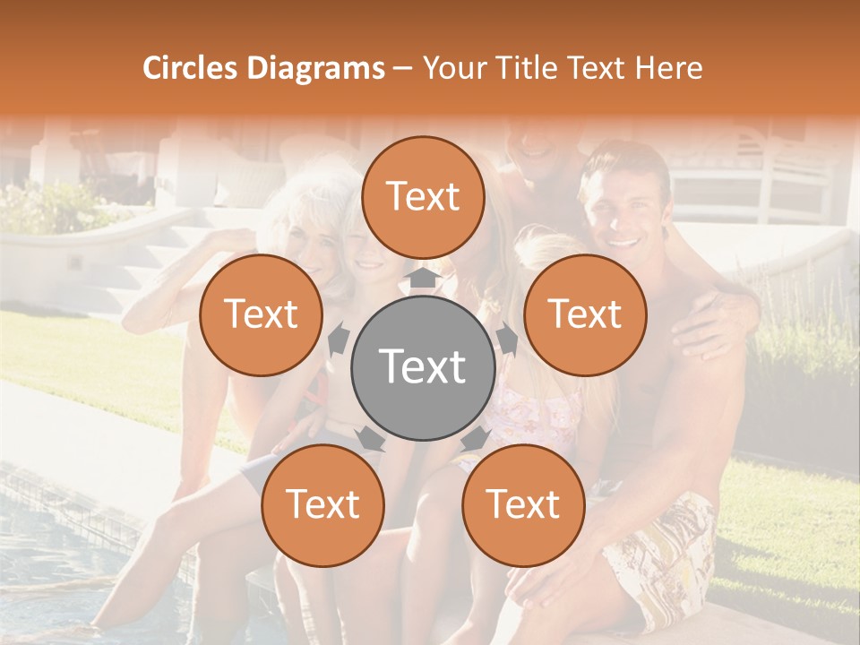 A Family Is Posing For A Picture In Front Of A House PowerPoint Template