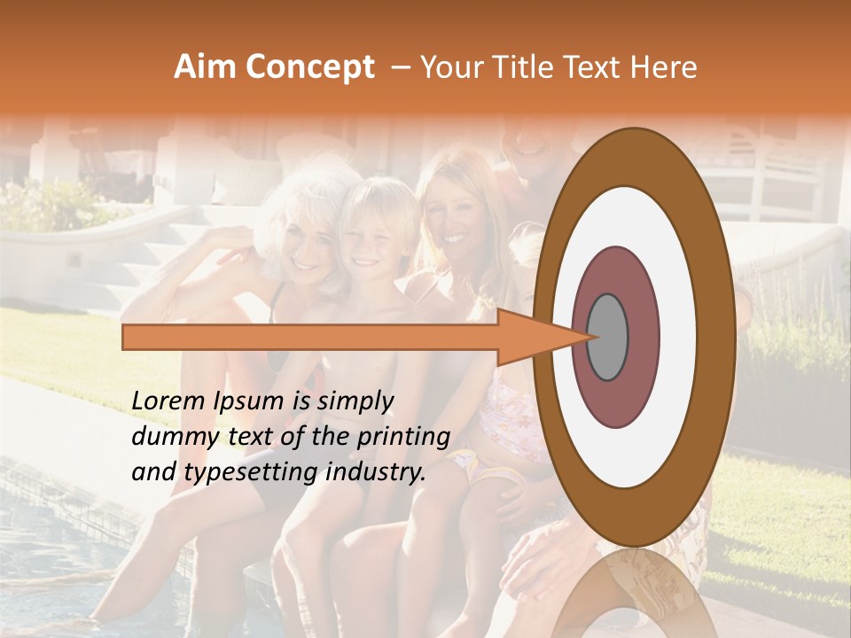 A Family Is Posing For A Picture In Front Of A House PowerPoint Template