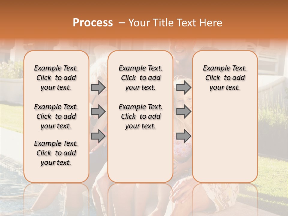 A Family Is Posing For A Picture In Front Of A House PowerPoint Template