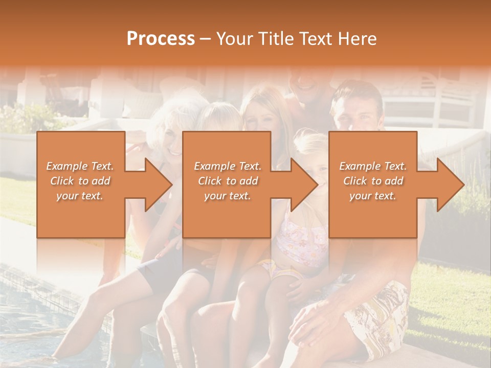 A Family Is Posing For A Picture In Front Of A House PowerPoint Template