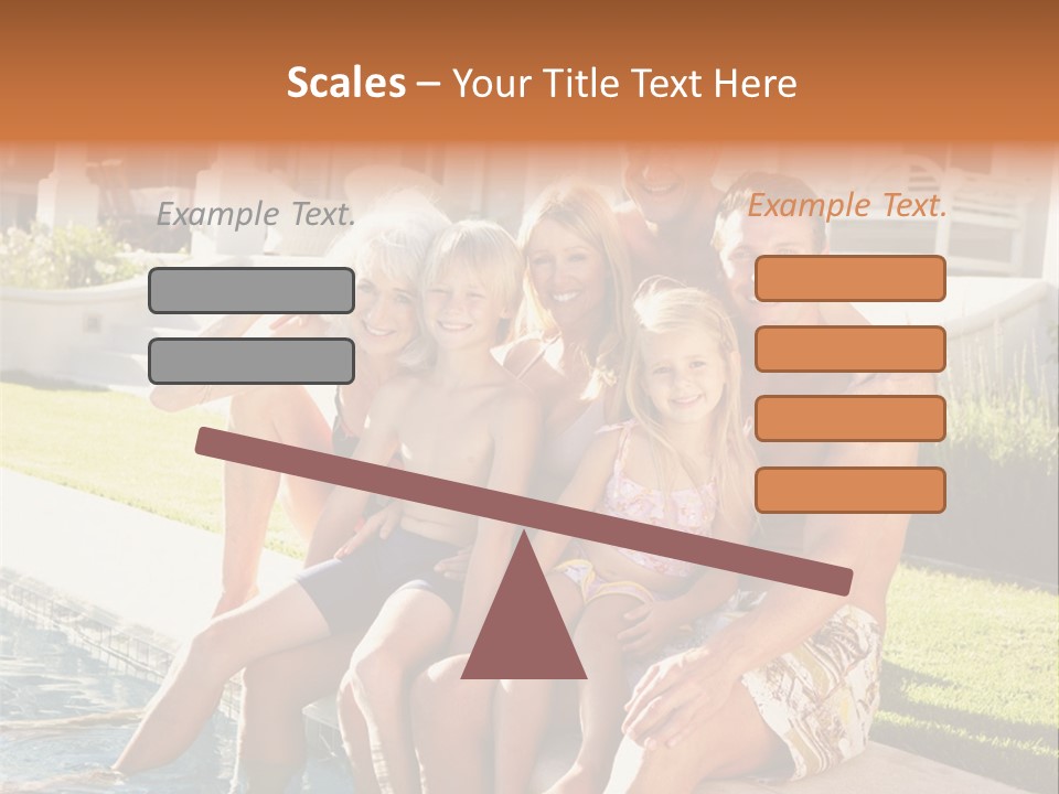 A Family Is Posing For A Picture In Front Of A House PowerPoint Template