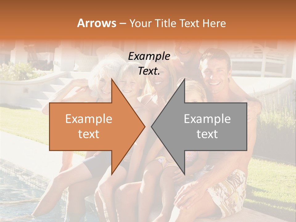 A Family Is Posing For A Picture In Front Of A House PowerPoint Template