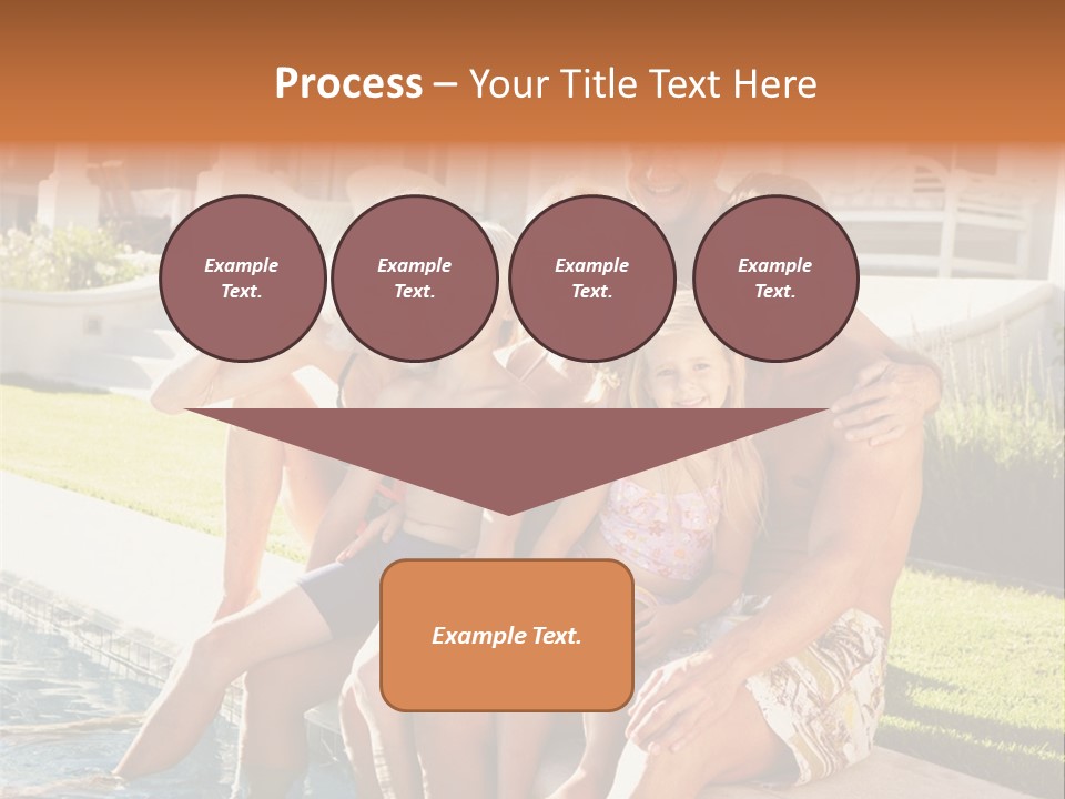 A Family Is Posing For A Picture In Front Of A House PowerPoint Template