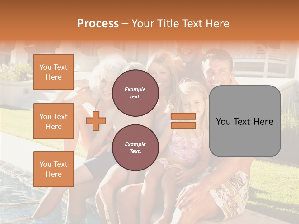 A Family Is Posing For A Picture In Front Of A House PowerPoint Template