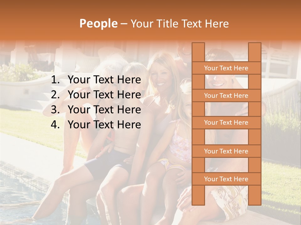 A Family Is Posing For A Picture In Front Of A House PowerPoint Template