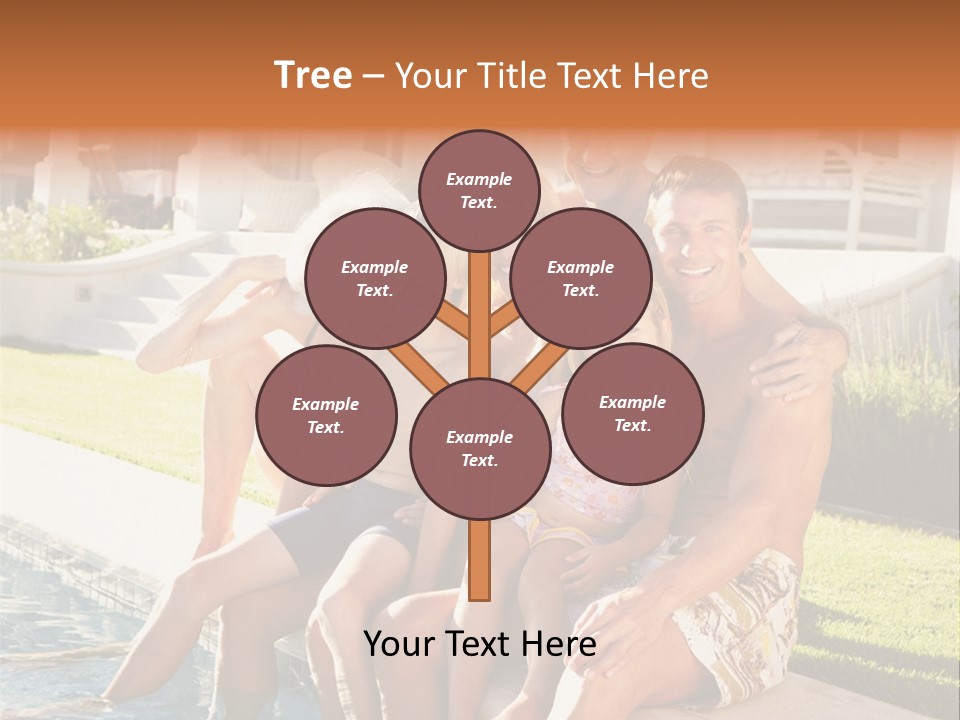 A Family Is Posing For A Picture In Front Of A House PowerPoint Template