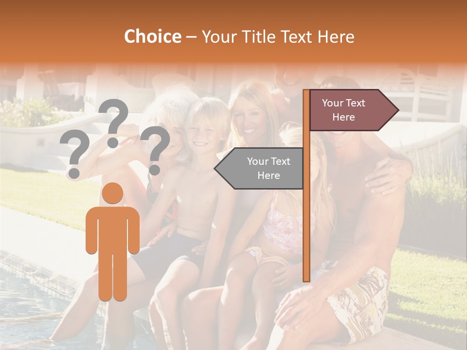 A Family Is Posing For A Picture In Front Of A House PowerPoint Template