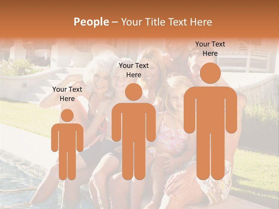 A Family Is Posing For A Picture In Front Of A House PowerPoint Template