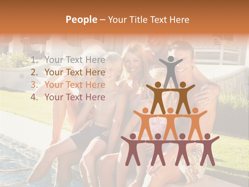 A Family Is Posing For A Picture In Front Of A House PowerPoint Template