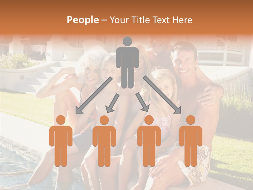 A Family Is Posing For A Picture In Front Of A House PowerPoint Template