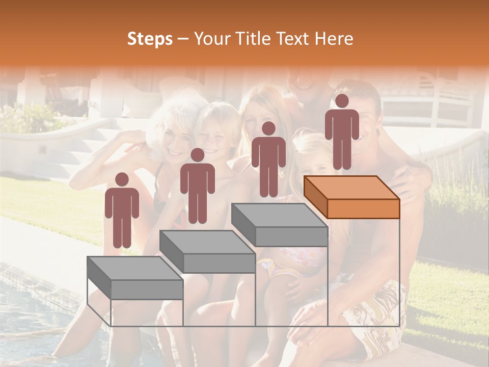 A Family Is Posing For A Picture In Front Of A House PowerPoint Template