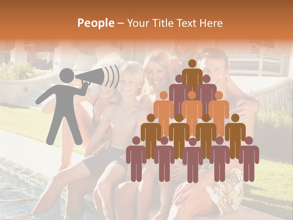 A Family Is Posing For A Picture In Front Of A House PowerPoint Template