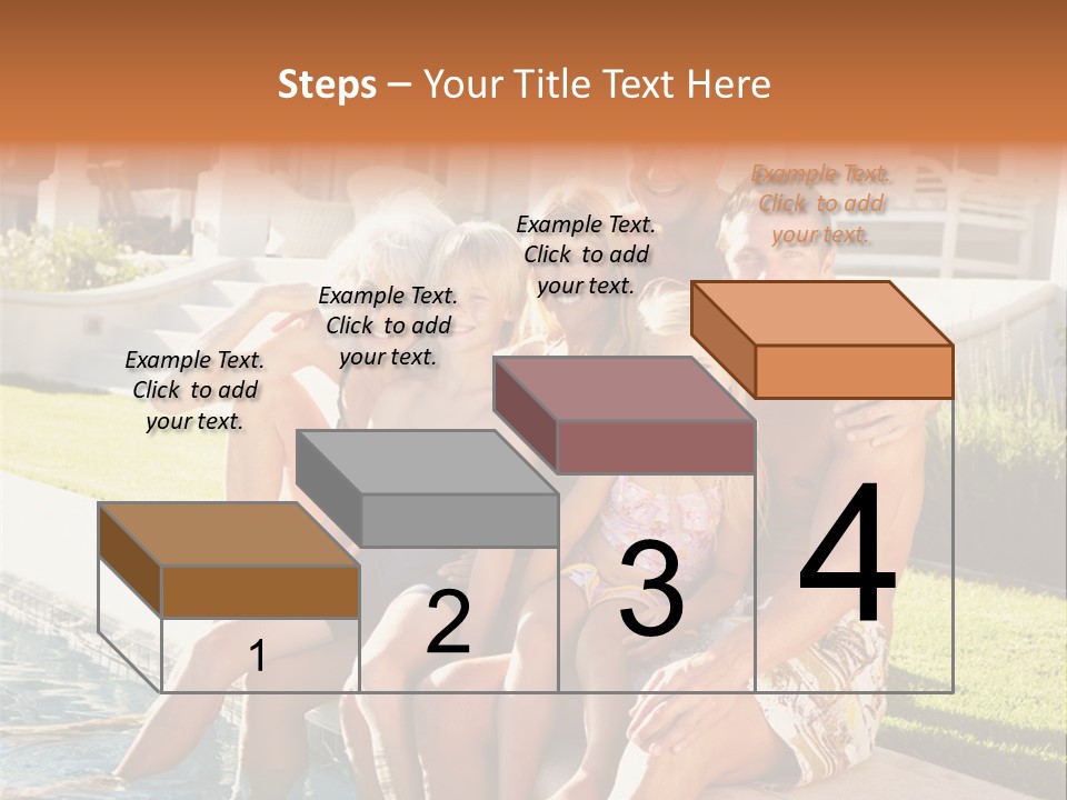 A Family Is Posing For A Picture In Front Of A House PowerPoint Template