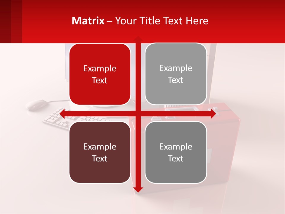 A Red Briefcase With A Computer On Top Of It PowerPoint Template