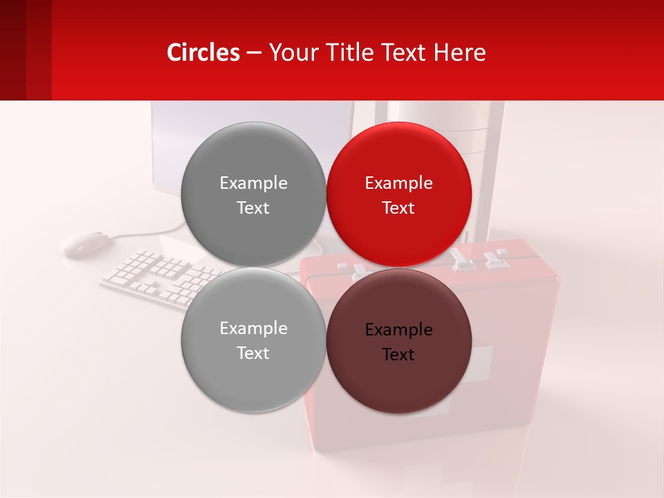 A Red Briefcase With A Computer On Top Of It PowerPoint Template