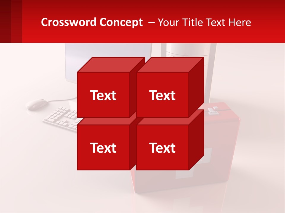 A Red Briefcase With A Computer On Top Of It PowerPoint Template